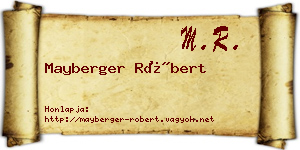 Mayberger Róbert névjegykártya