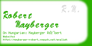 robert mayberger business card